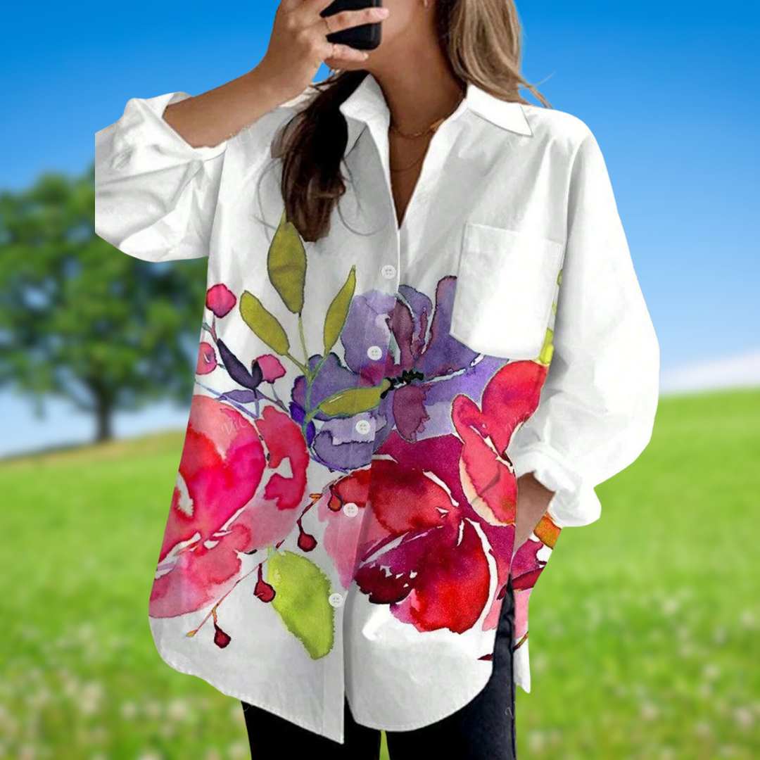 ZADIYA™ | FLORAL TIE-DYE BLOUSE