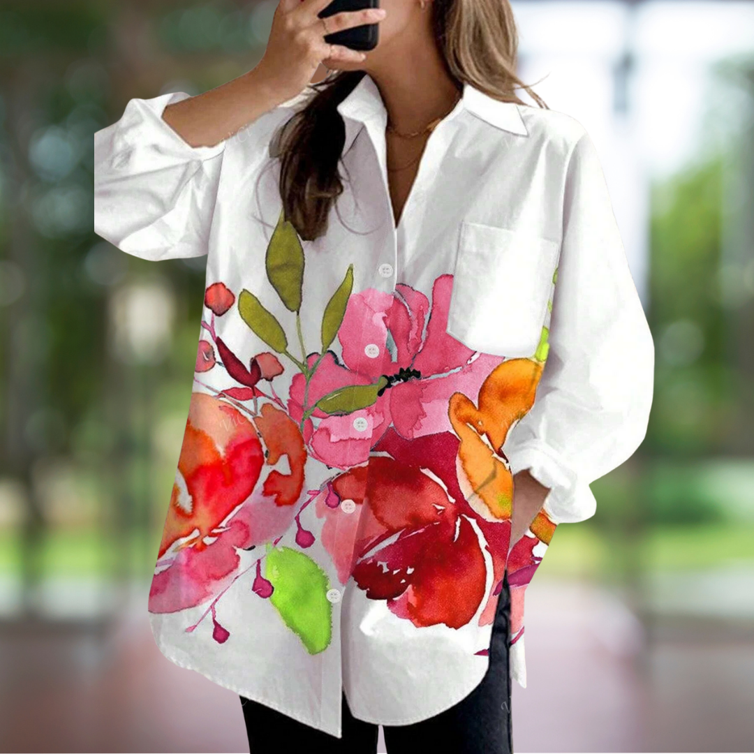 ZADIYA™ | FLORAL TIE-DYE BLOUSE