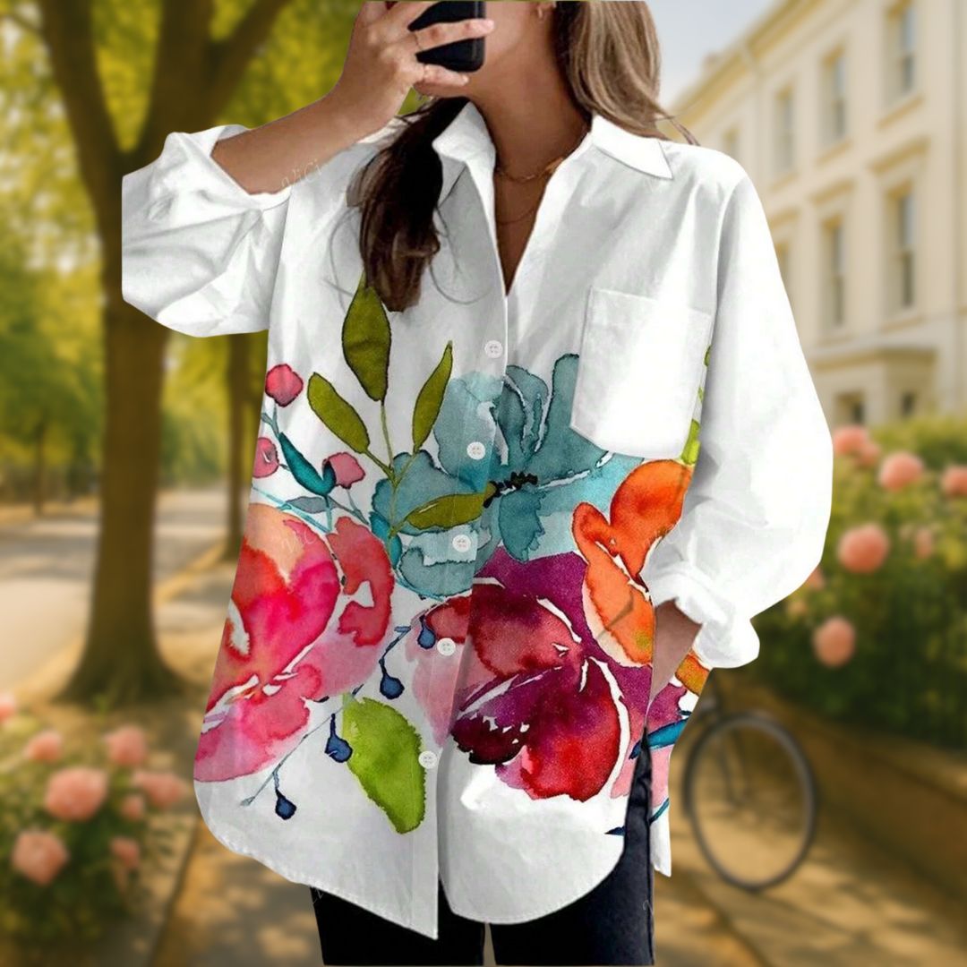 ZADIYA™ | FLORAL TIE-DYE BLOUSE
