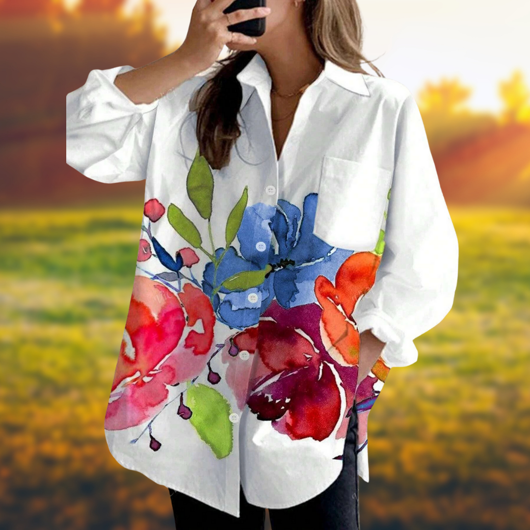 ZADIYA™ | FLORAL TIE-DYE BLOUSE