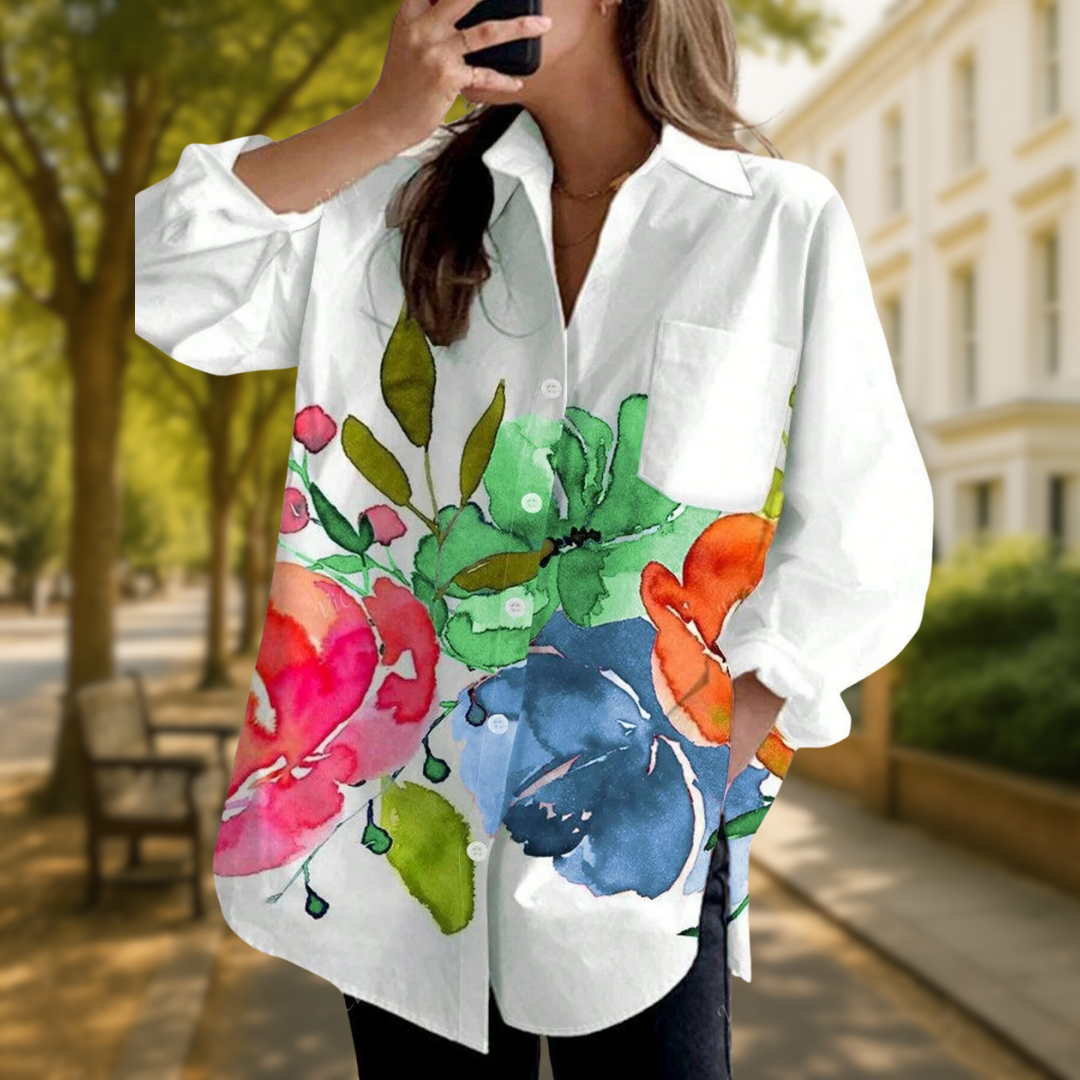 ZADIYA™ | FLORAL TIE-DYE BLOUSE