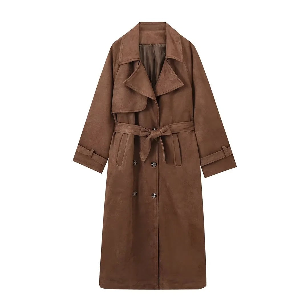ZADIYA™ | Suede Trench Coat