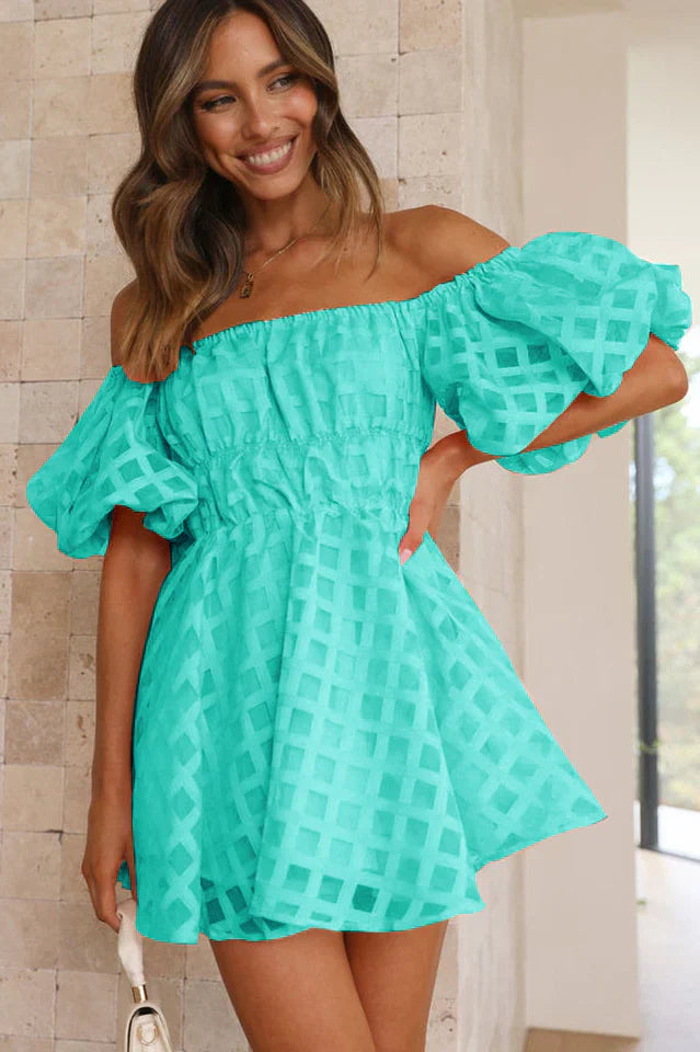 ZADIYA™ | PUFF-SLEEVE MINI DRESS
