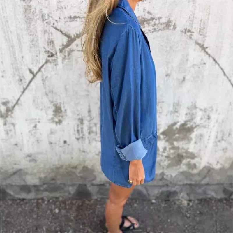 ZADIYA™ | DENIM DRESS FOR BREEZY DAYS & CONFIDENT MOMENTS