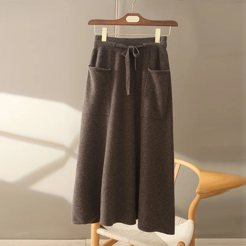 ZADIYA™ | Cashmere Midi-Skirt