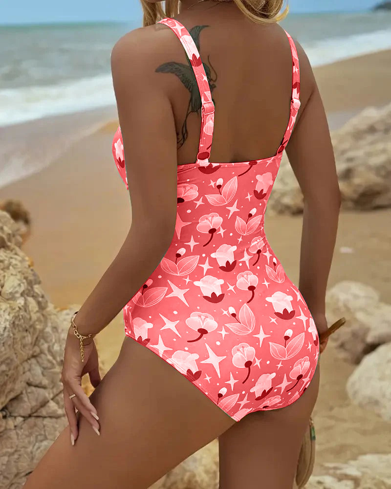 ZADIYA™ | One-Piece Swimsuit with Printed Shoulder Straps