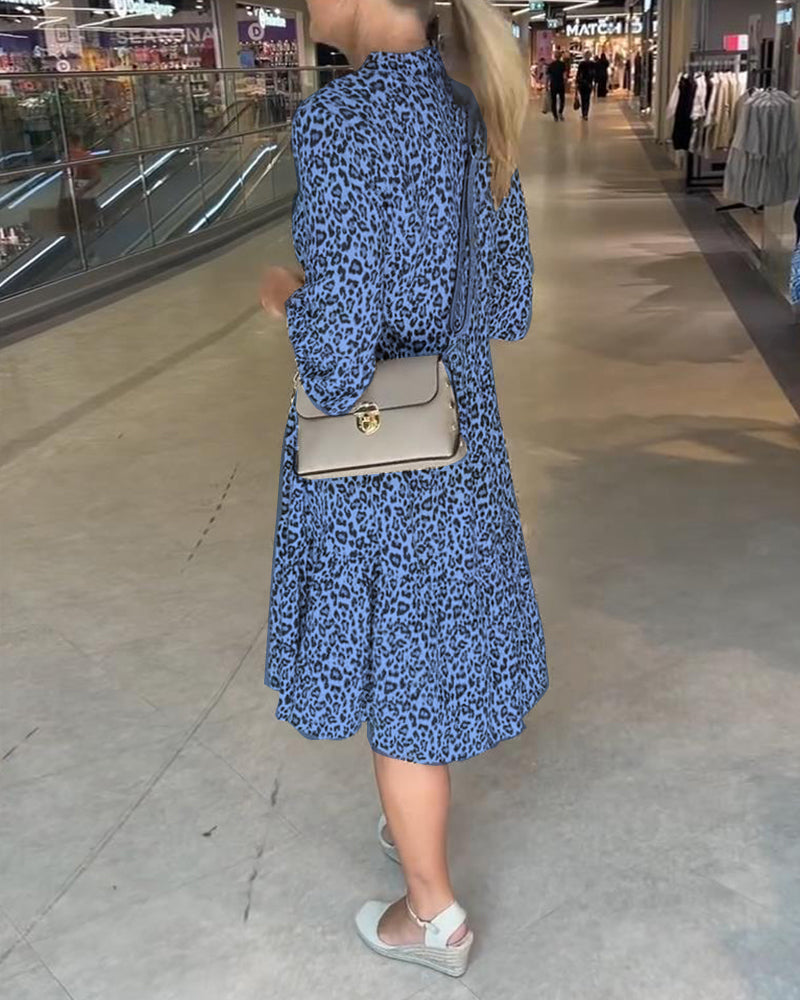 ZADIYA™ | FLOWING LEOPARD PRINT DRESS