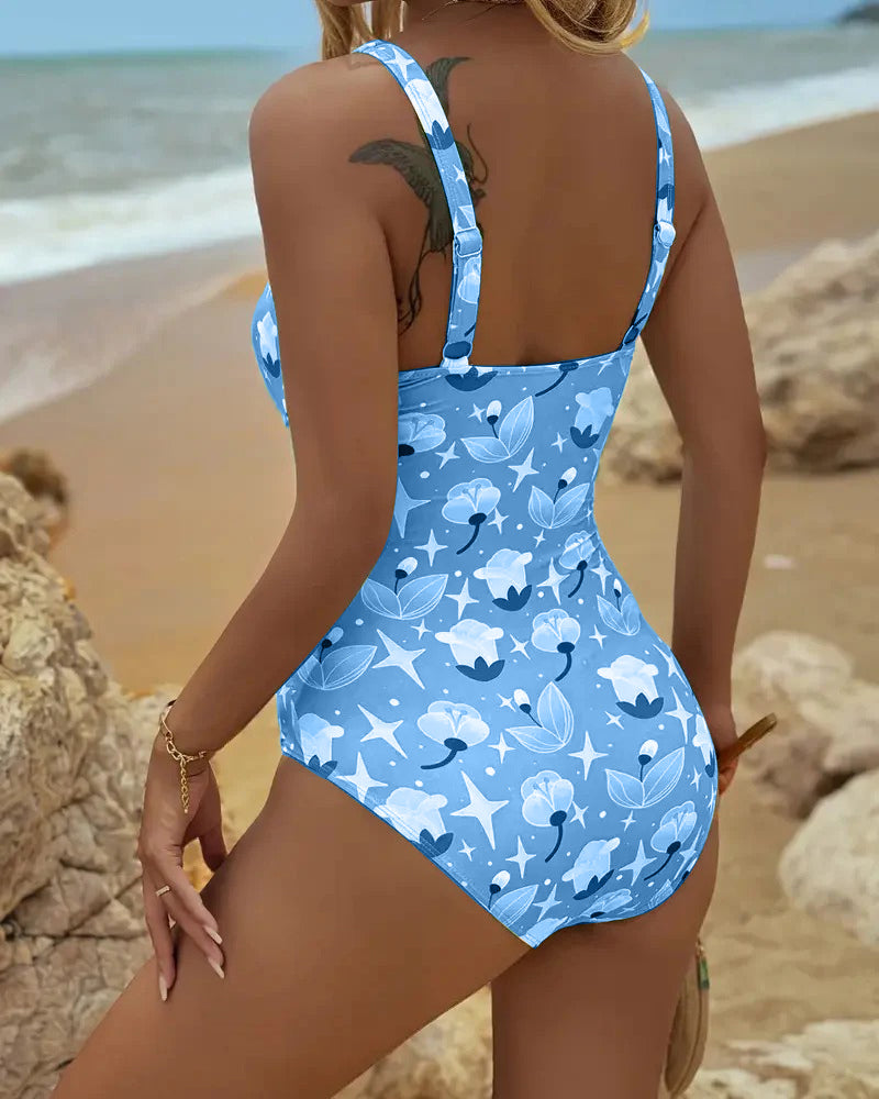 ZADIYA™ | One-Piece Swimsuit with Printed Shoulder Straps