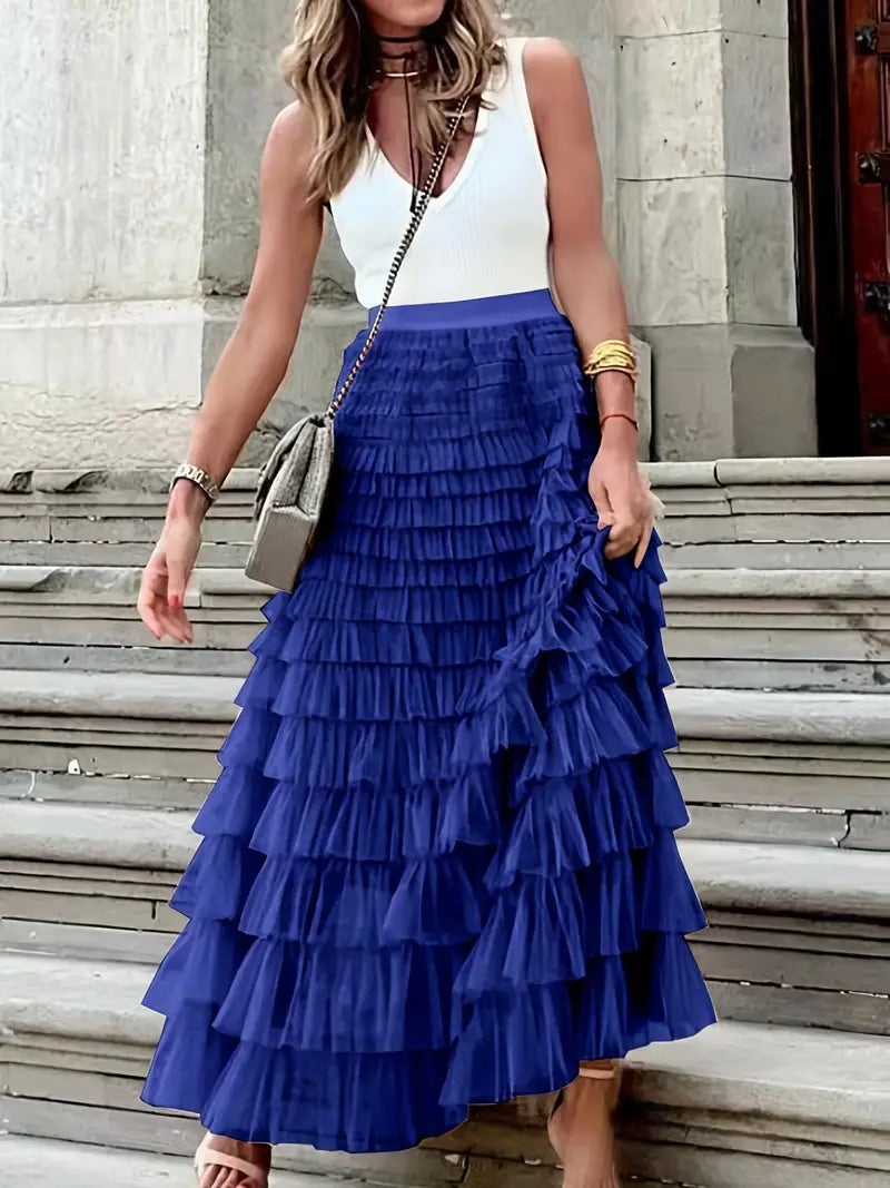 ZADIYA™ | Cascade Layered Hem Skirt