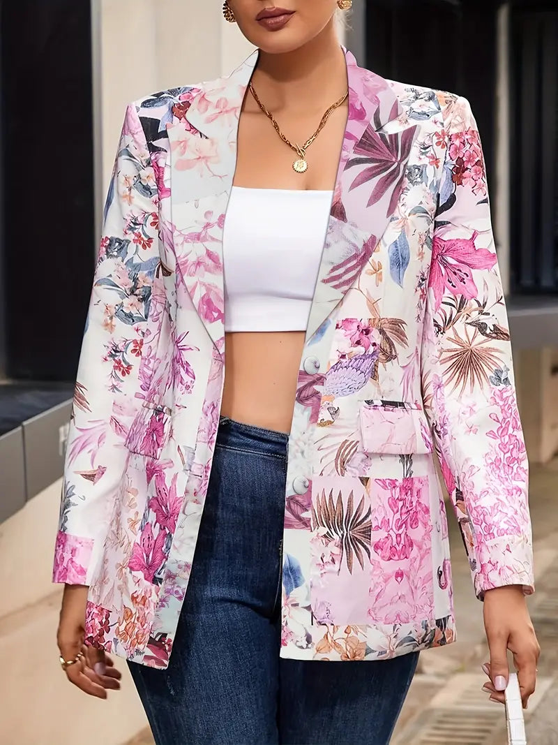 ZADIYA™ | Chic Floral Print Blazer