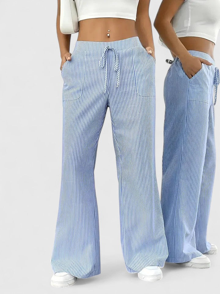 ZADIYA™ | Wide-Leg Striped Trousers