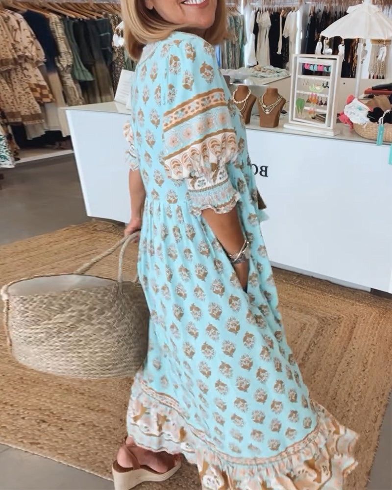 ZADIYA™ | VIBRANT PRINTED DRESS WITH FLUID MOVEMENT