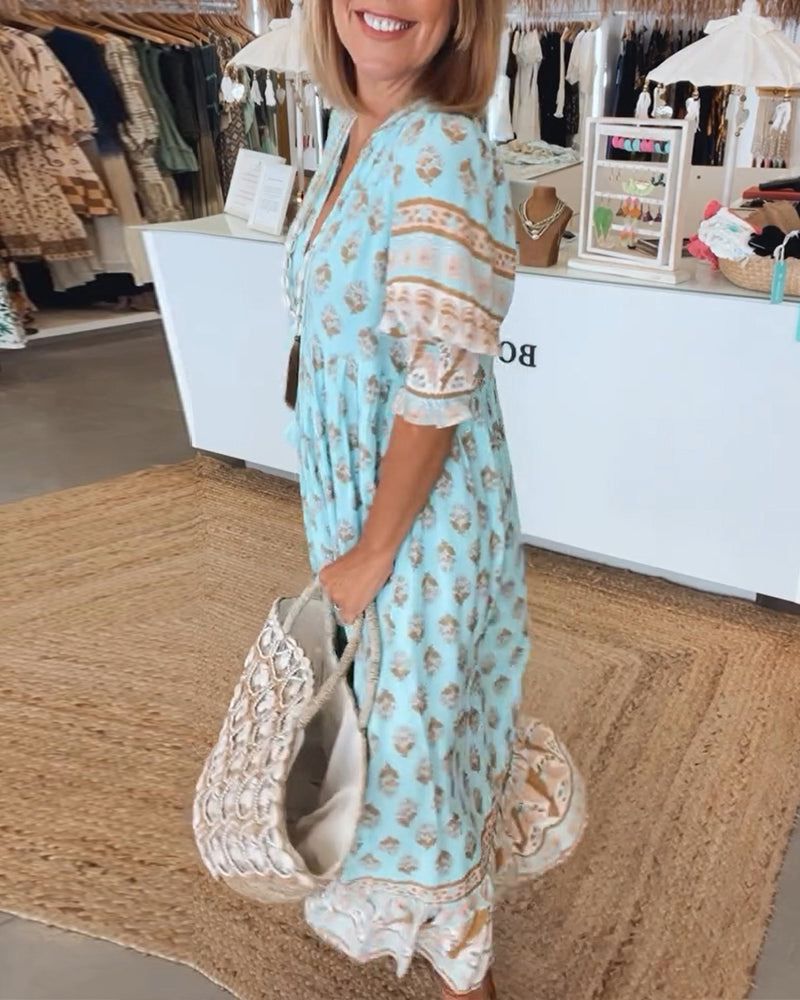 ZADIYA™ | VIBRANT PRINTED DRESS WITH FLUID MOVEMENT