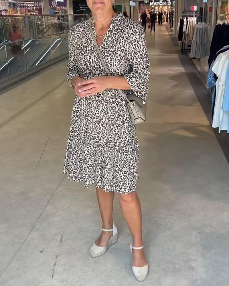 ZADIYA™ | FLOWING LEOPARD PRINT DRESS