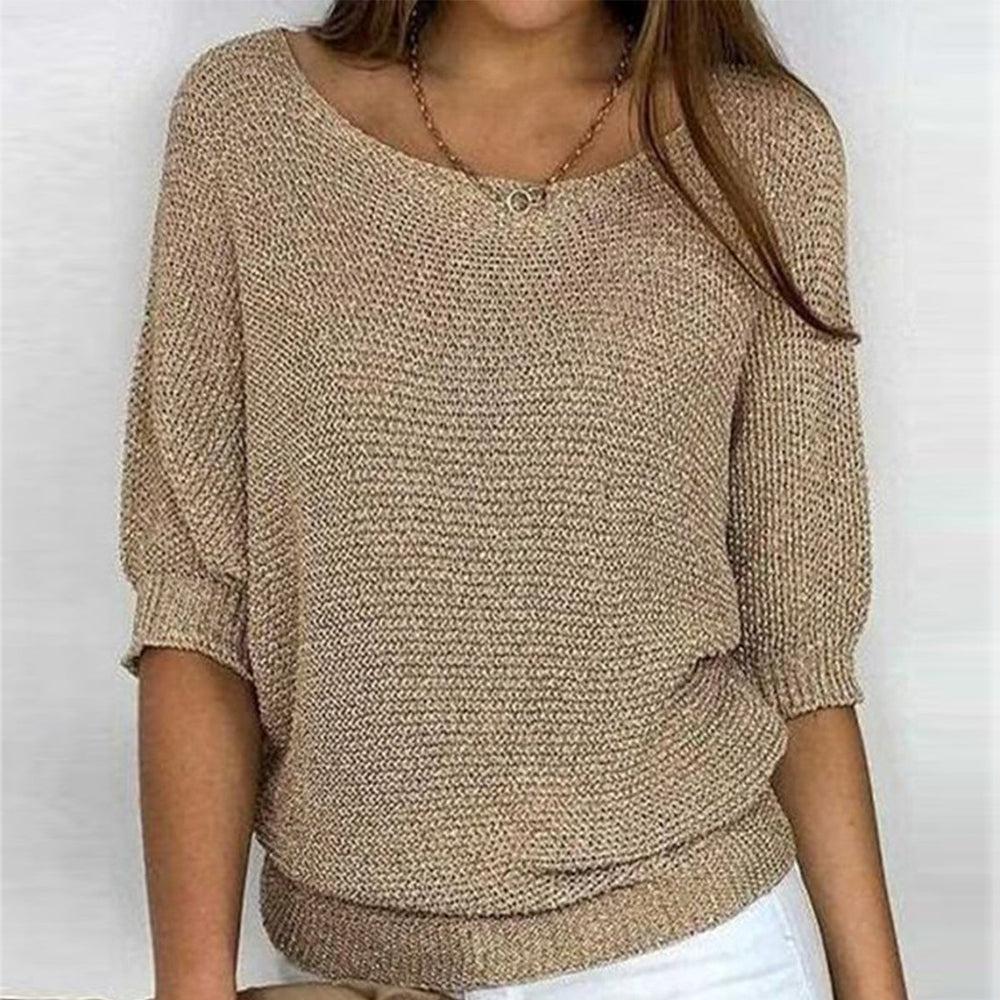 ZADIYA™ | Soft Taupe Oversized Sweater