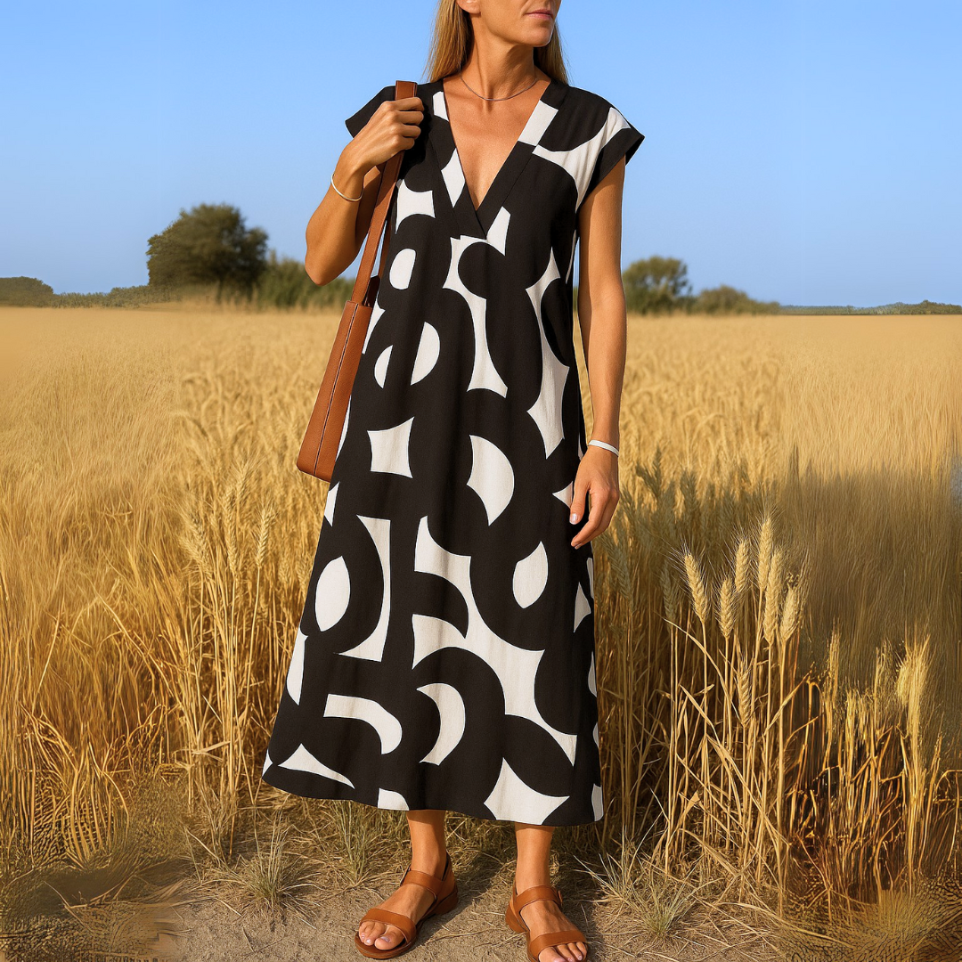 ZADIYA™ | Flowing V-Neck Dress