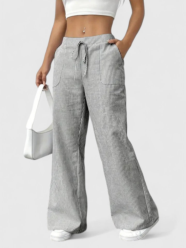 ZADIYA™ | Wide-Leg Striped Trousers