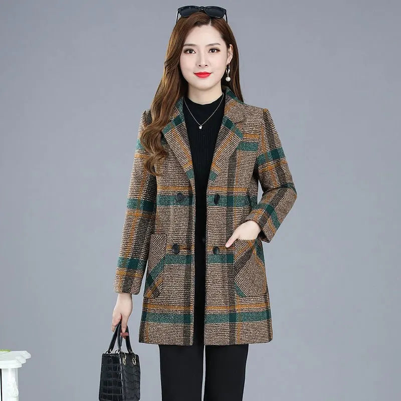 ZADIYA™ | Elegant Plaid Blazer