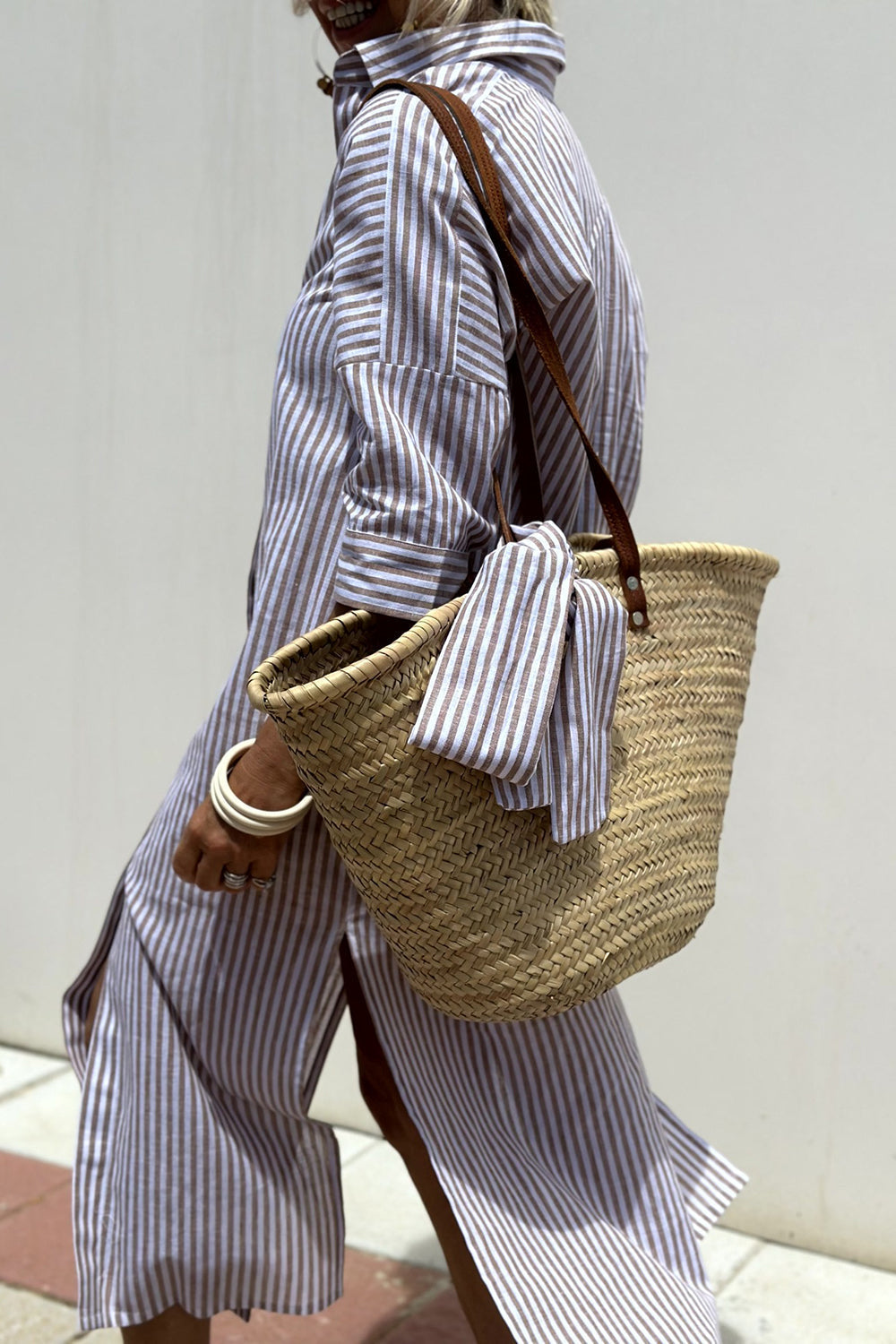 ZADIYA™ | STRIPED SHIRT DRESS WITH REFINED COMFORT & CLASSIC STYLE