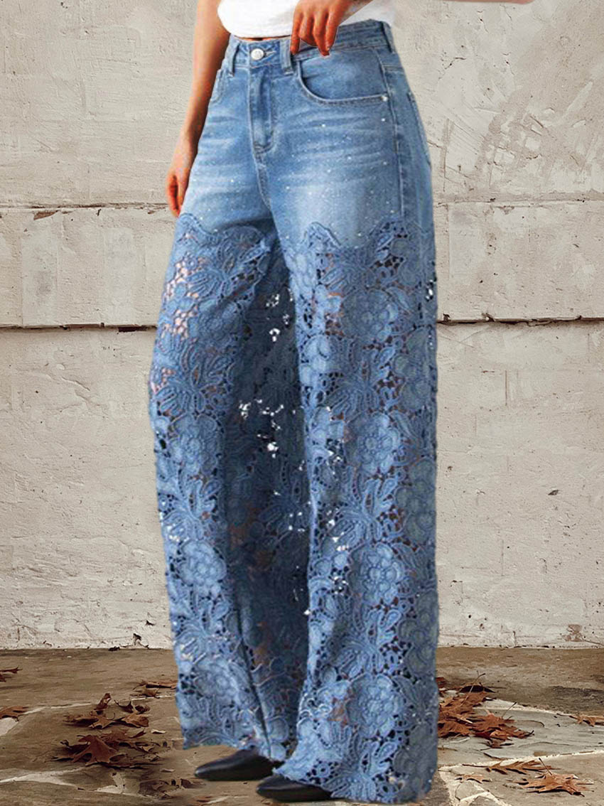 ZADIYA™ | Embroidered Wide Leg Jeans