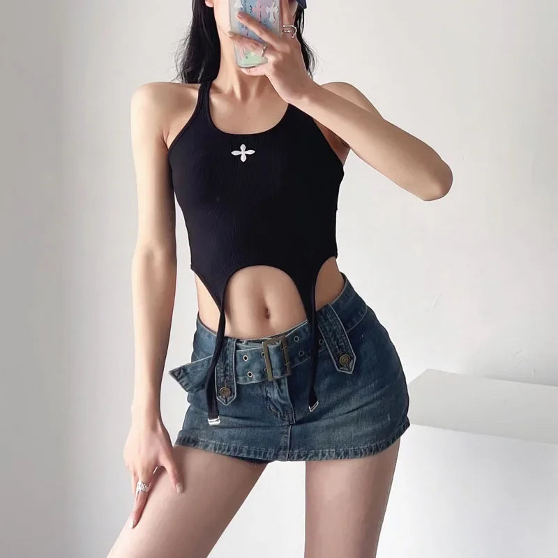 ZADIYA™ | Belted Denim Mini Skirt