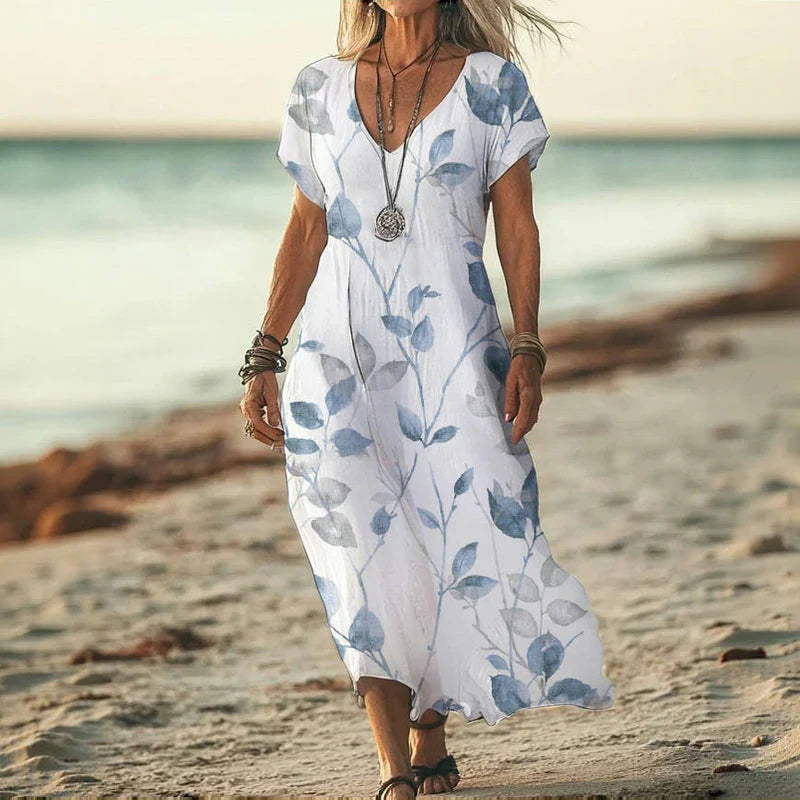 ZADIYA™ | CASUAL LEAF PRINT DRESS