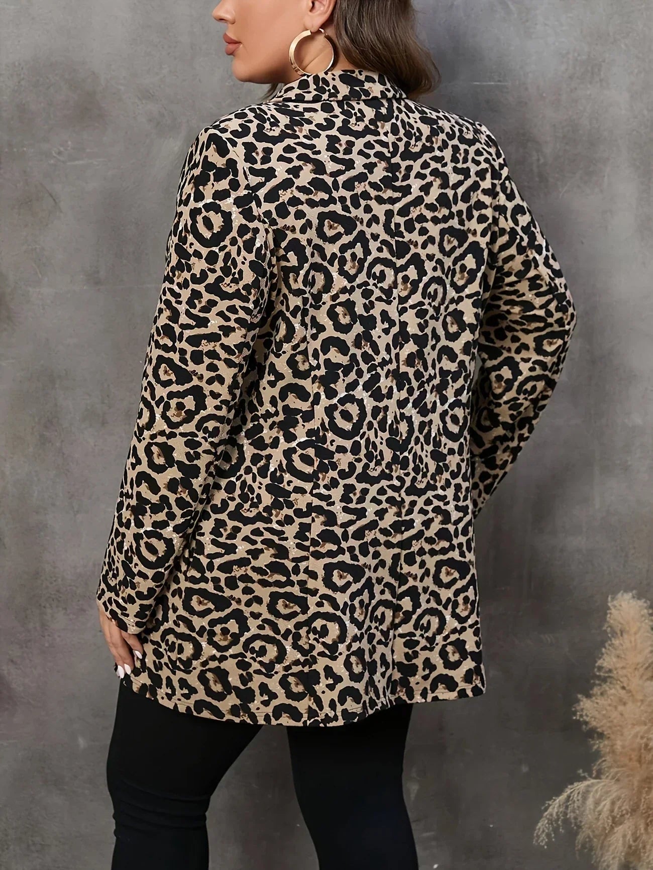 ZADIYA™ | Stylish Plus Size Leopard Pattern Blazer