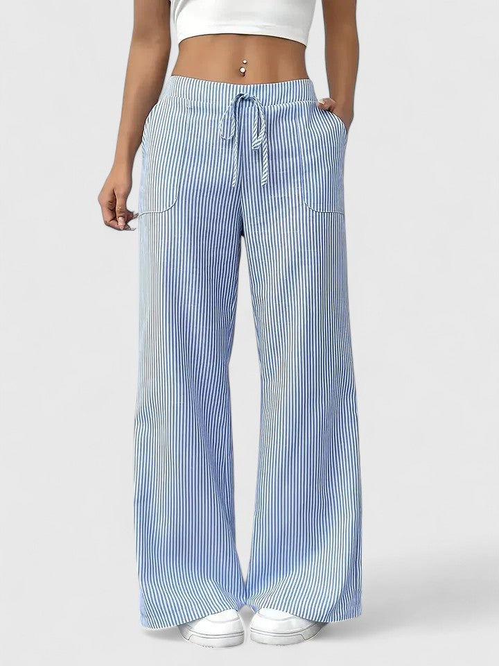 ZADIYA™ | Wide-Leg Striped Trousers
