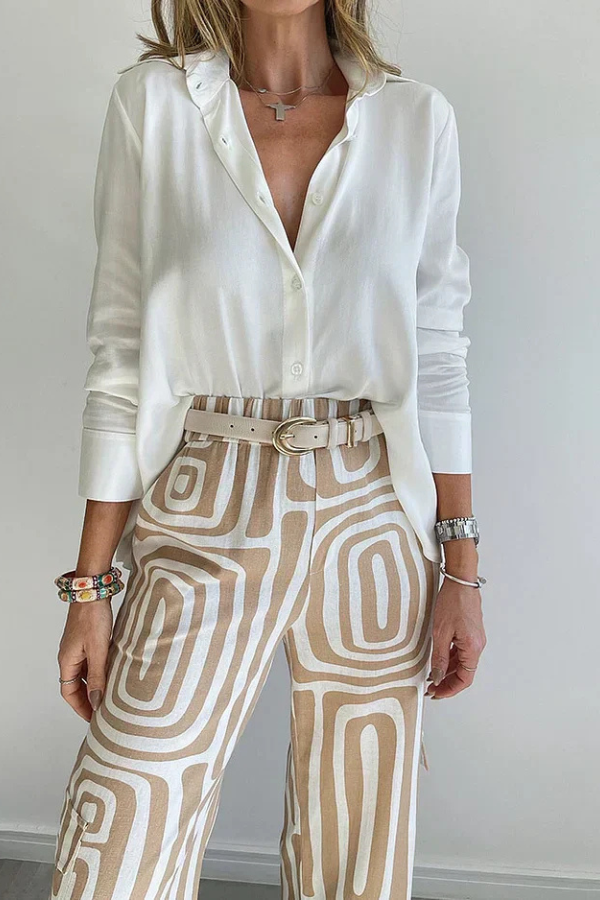 ZADIYA™ | STYLISH TROUSER SET WITH BLOUSE & BELT