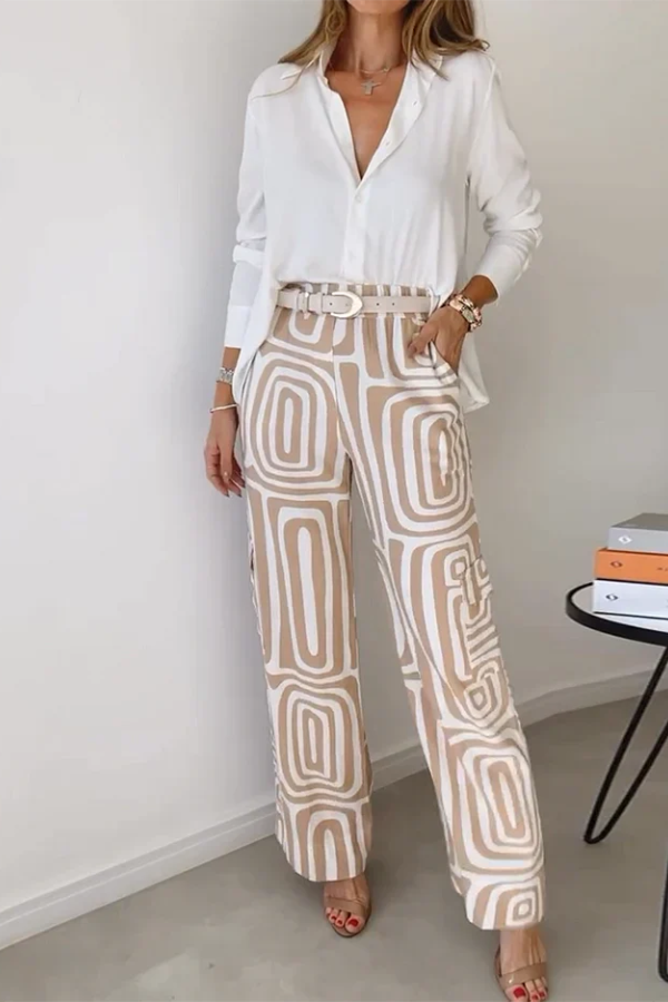 ZADIYA™ | STYLISH TROUSER SET WITH BLOUSE & BELT