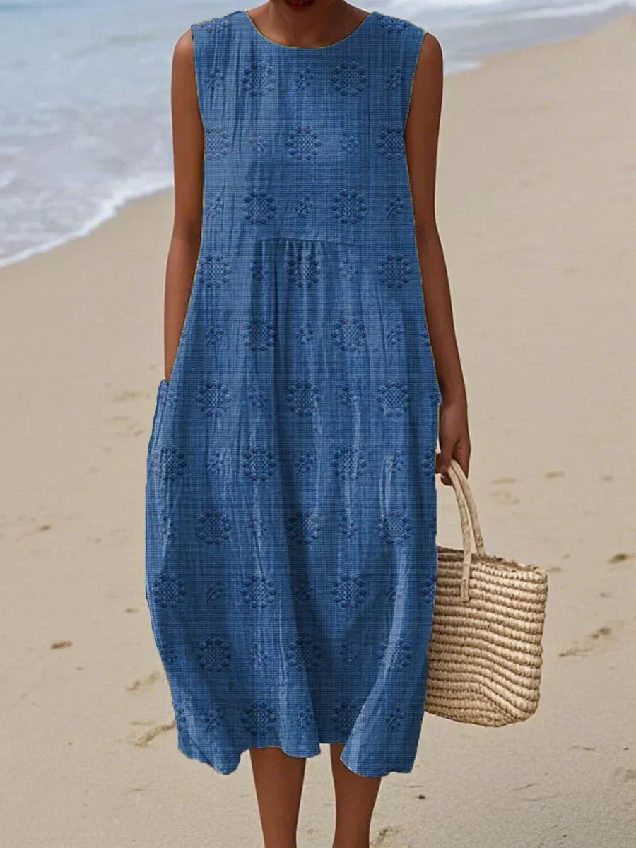 ZADIYA™ | SLEEVELESS DRESS WITH POCKETS