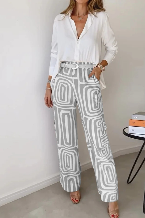 ZADIYA™ | STYLISH TROUSER SET WITH BLOUSE & BELT