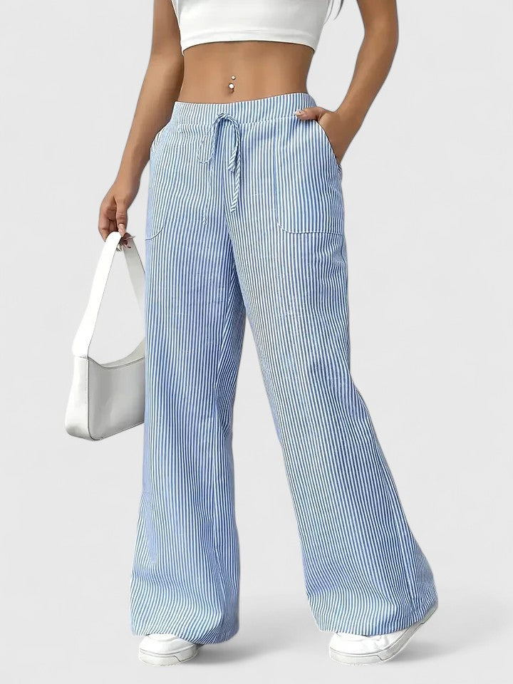 ZADIYA™ | Wide-Leg Striped Trousers