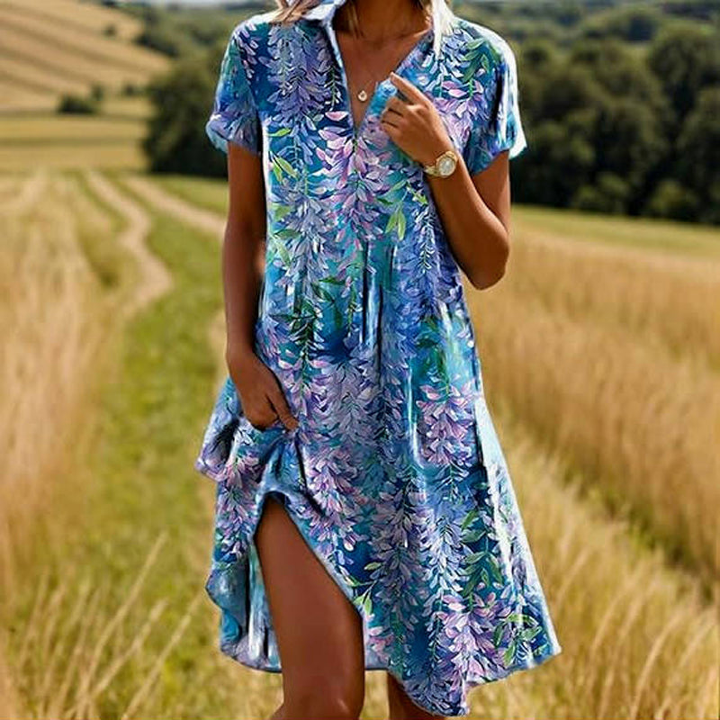 ZADIYA™ | VINTAGE LEAF PRINT DRESS