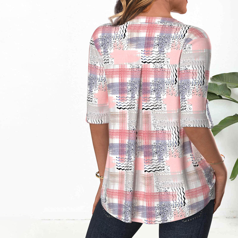 ZADIYA™ | PRINTED CASUAL BLOUSE WITH RELAXED FIT