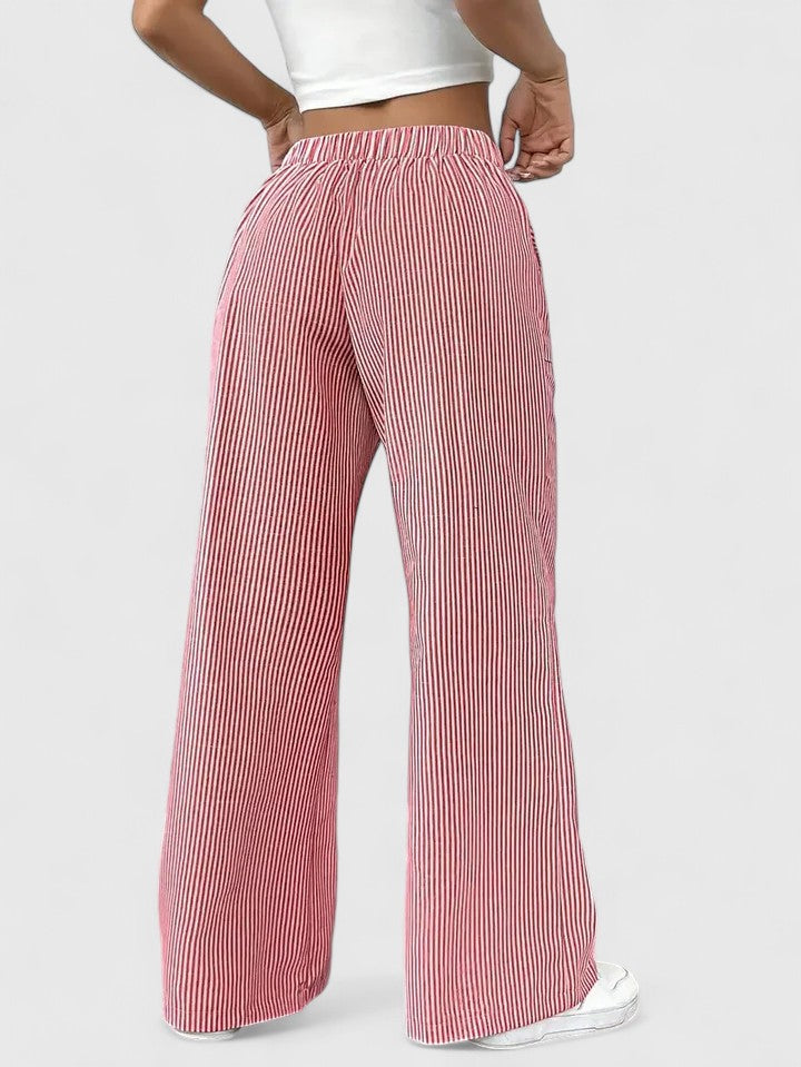 ZADIYA™ | Wide-Leg Striped Trousers