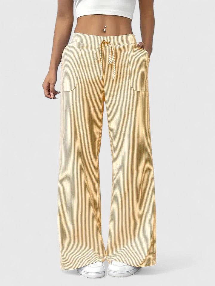 ZADIYA™ | Wide-Leg Striped Trousers