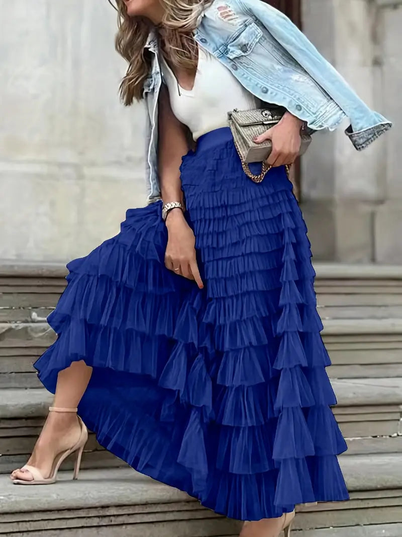 ZADIYA™ | Cascade Layered Hem Skirt
