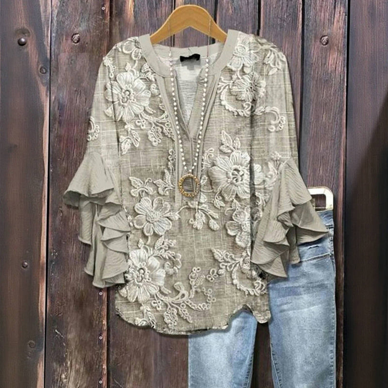 ZADIYA™ | VINTAGE FLORAL BLOUSE