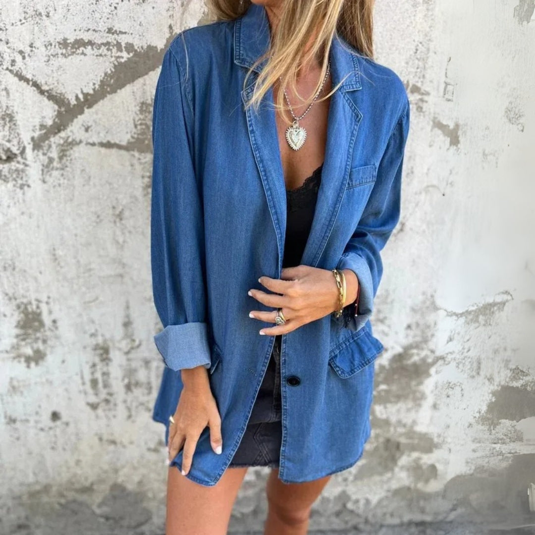 ZADIYA™ | DENIM DRESS FOR BREEZY DAYS & CONFIDENT MOMENTS