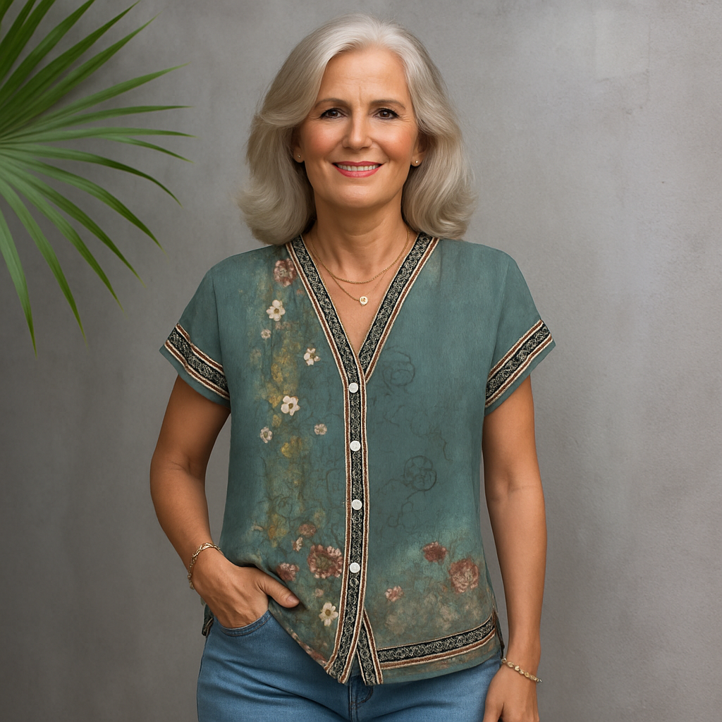 ZADIYA™ | VINTAGE-STYLE FLORAL BLOUSE