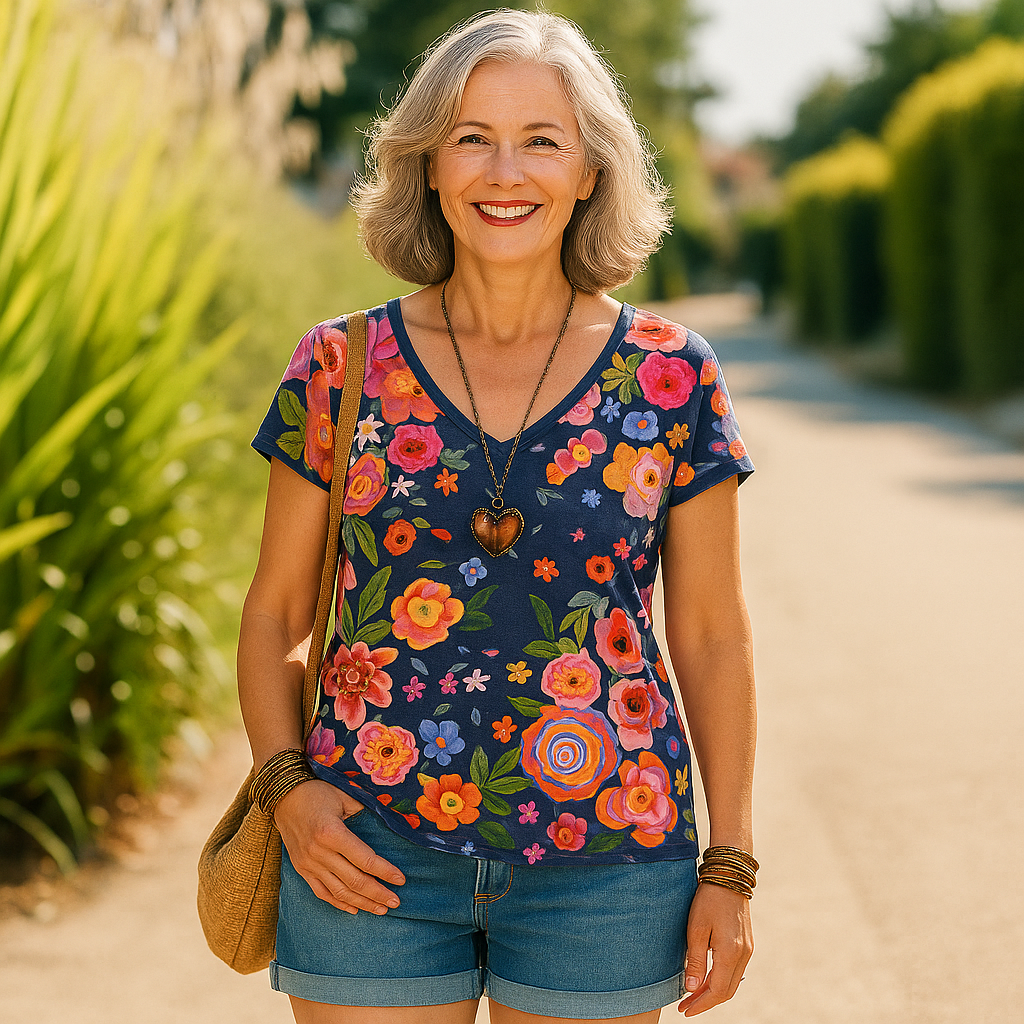 ZADIYA™ | FLORAL PRINT T-SHIRT