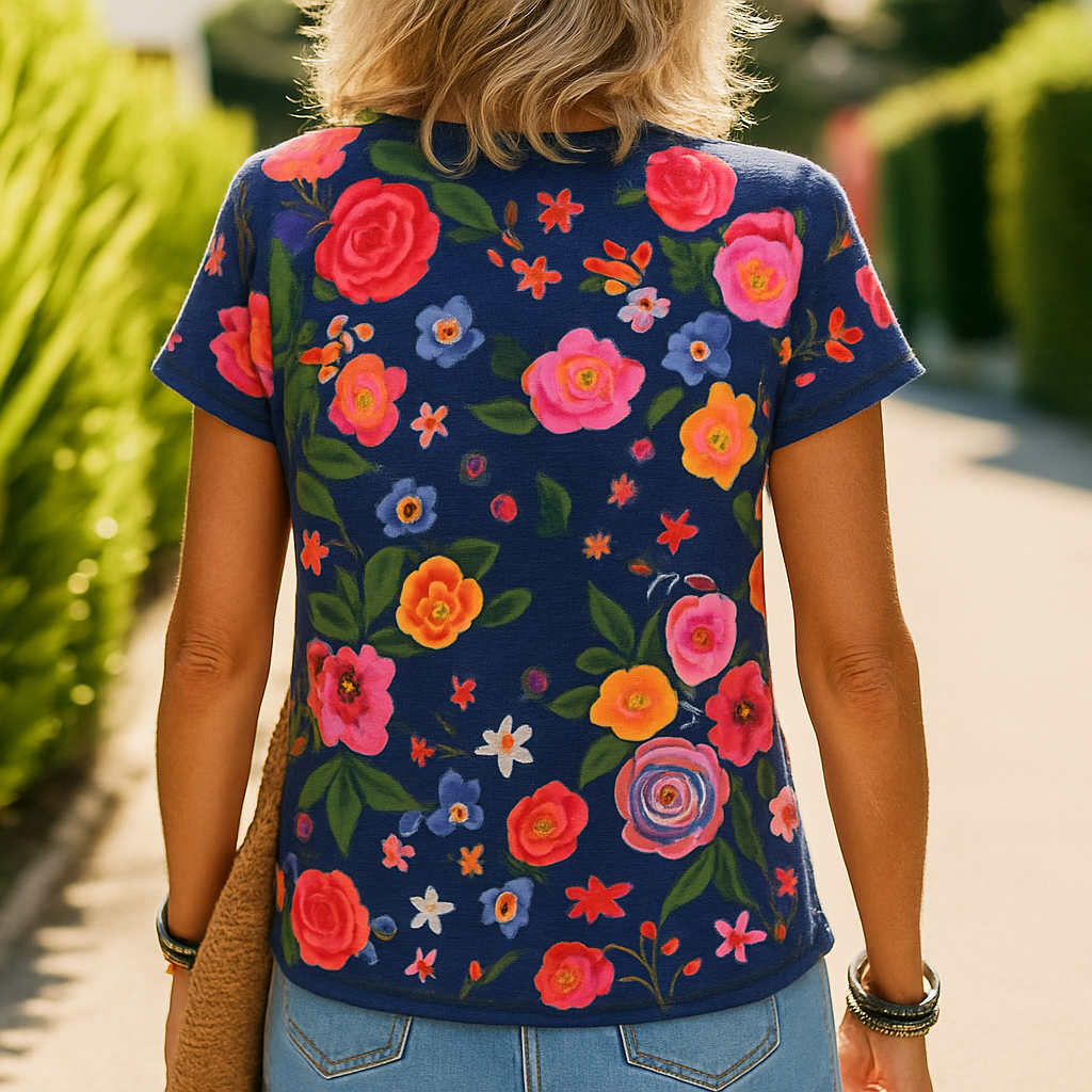 ZADIYA™ | FLORAL PRINT T-SHIRT