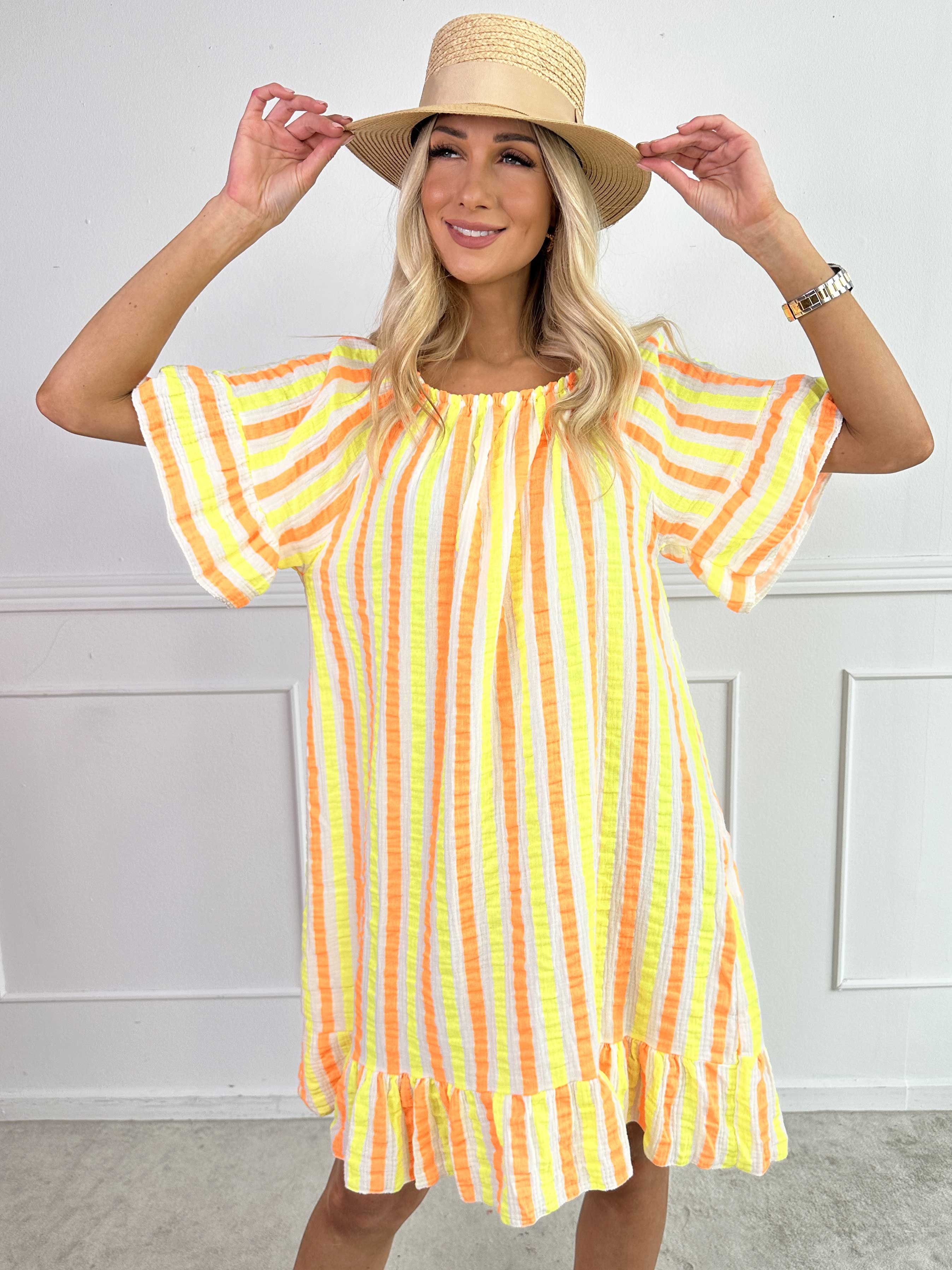 ZADIYA™ | SOFT STRIPED COTTON DRESS