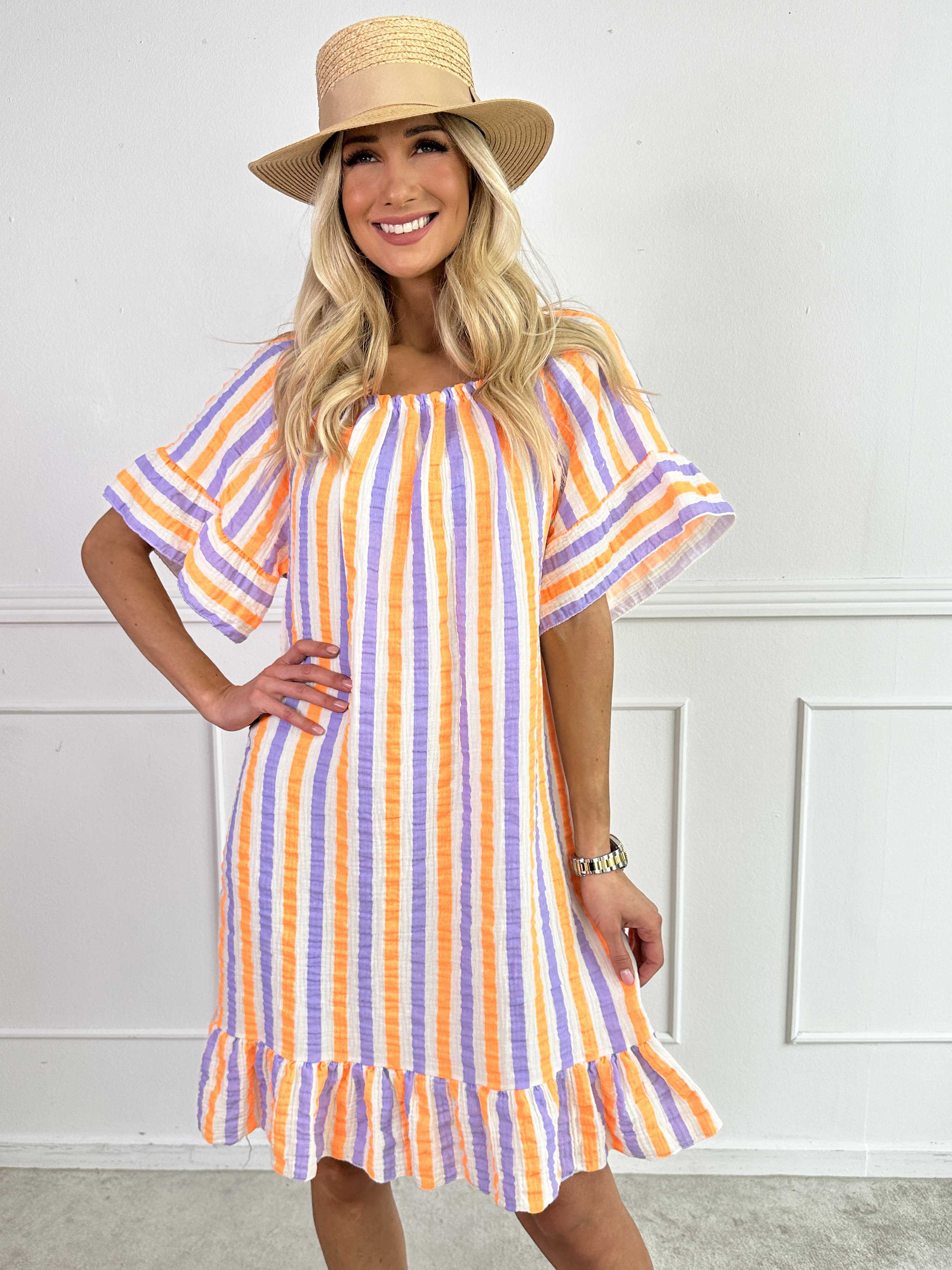 ZADIYA™ | SOFT STRIPED COTTON DRESS
