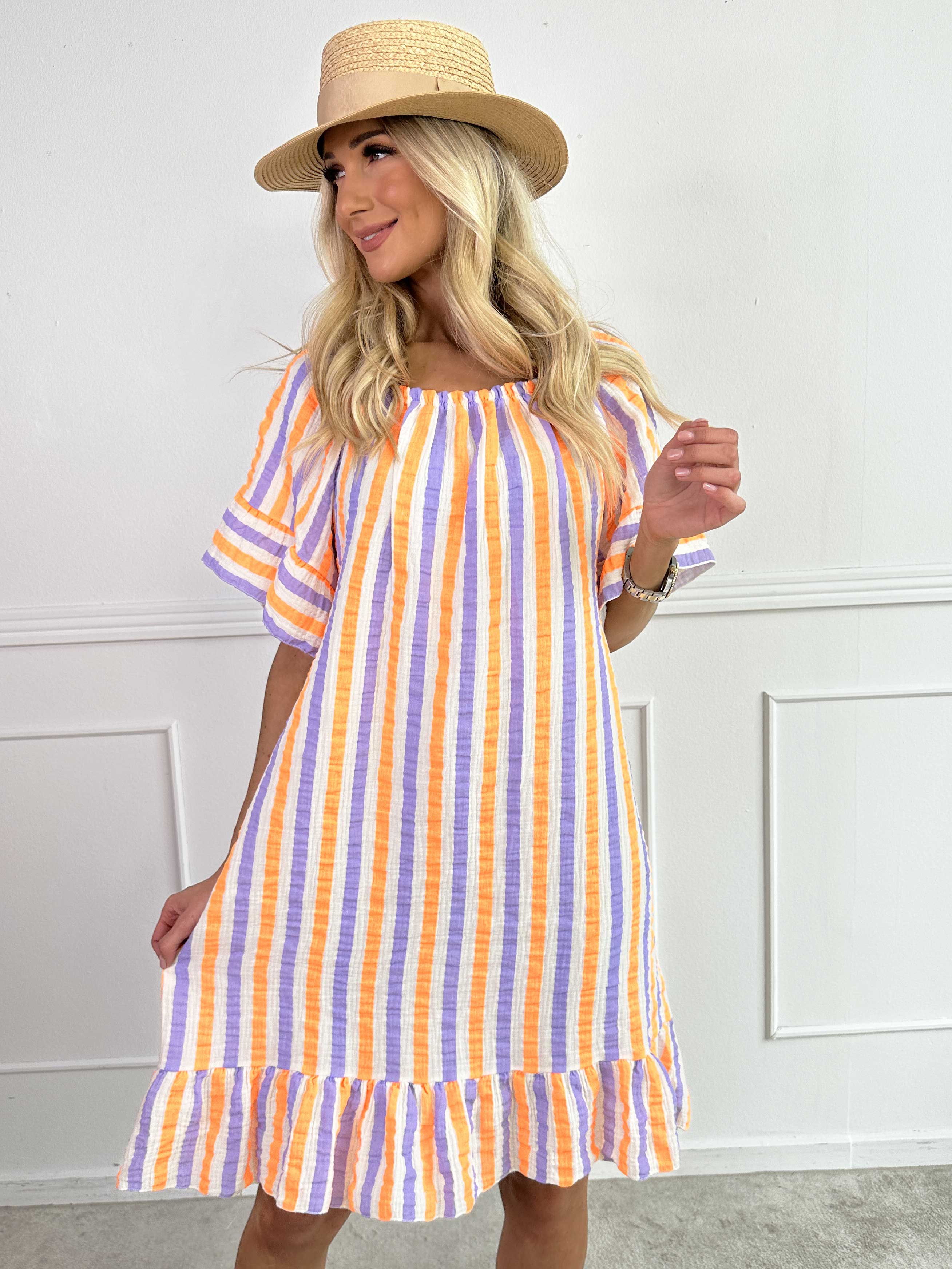 ZADIYA™ | SOFT STRIPED COTTON DRESS