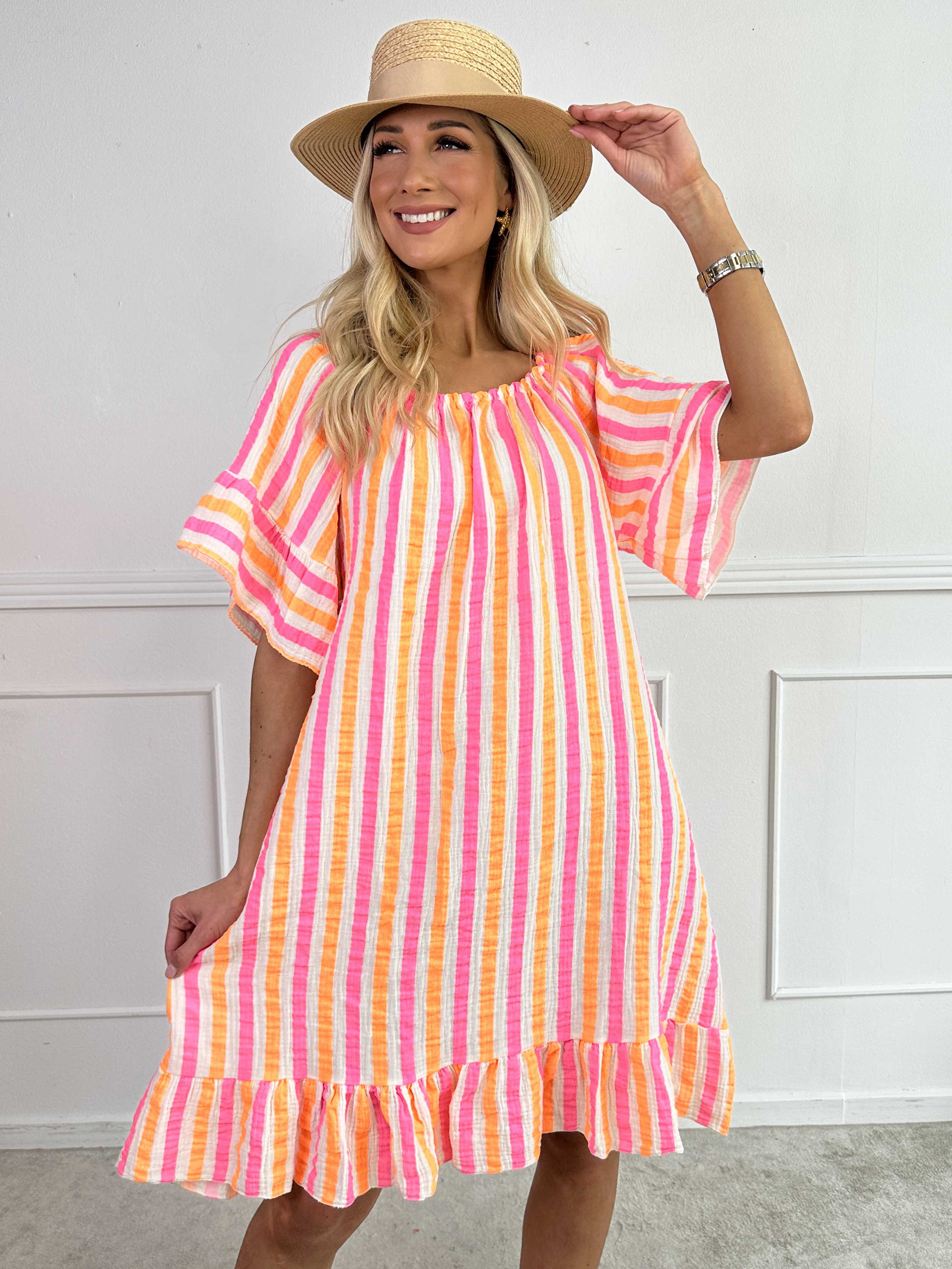 ZADIYA™ | SOFT STRIPED COTTON DRESS