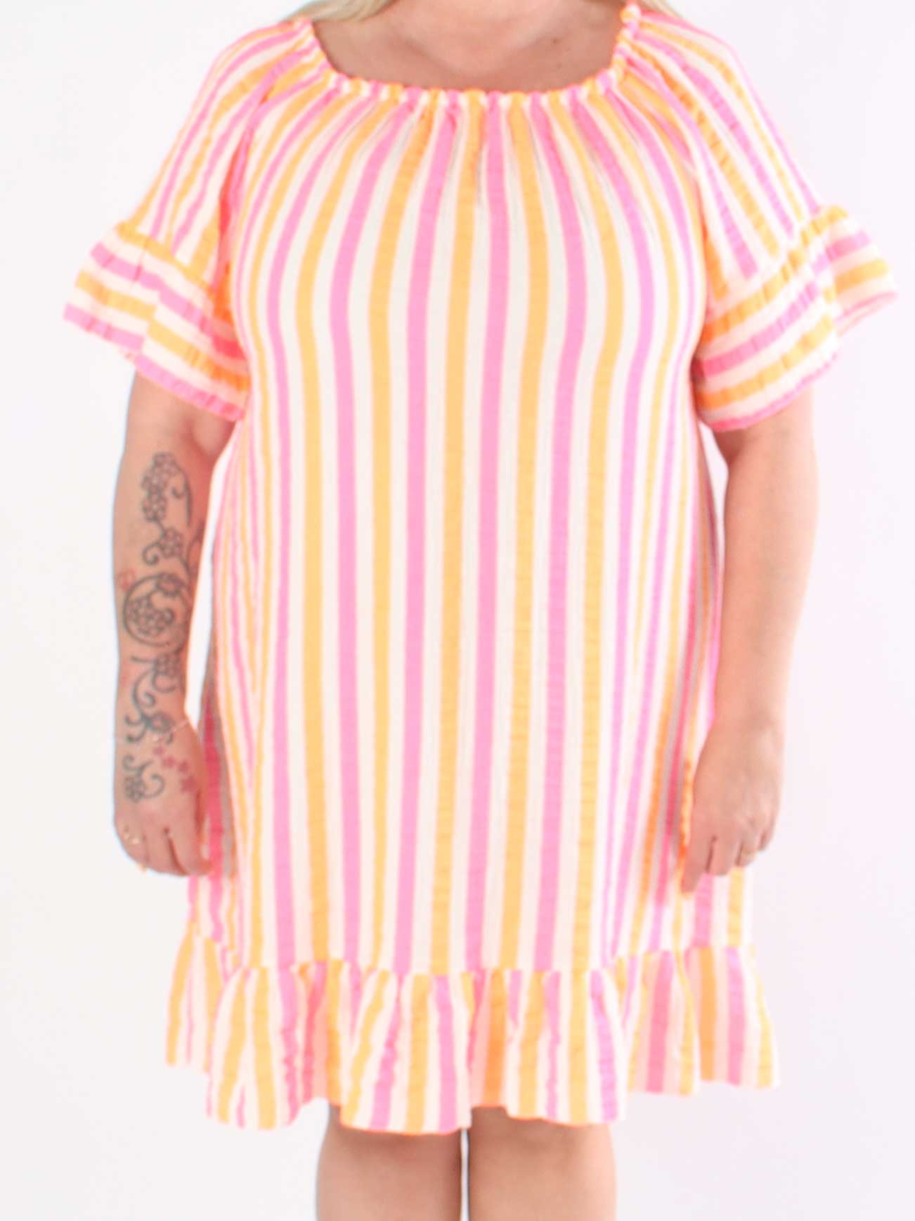 ZADIYA™ | SOFT STRIPED COTTON DRESS