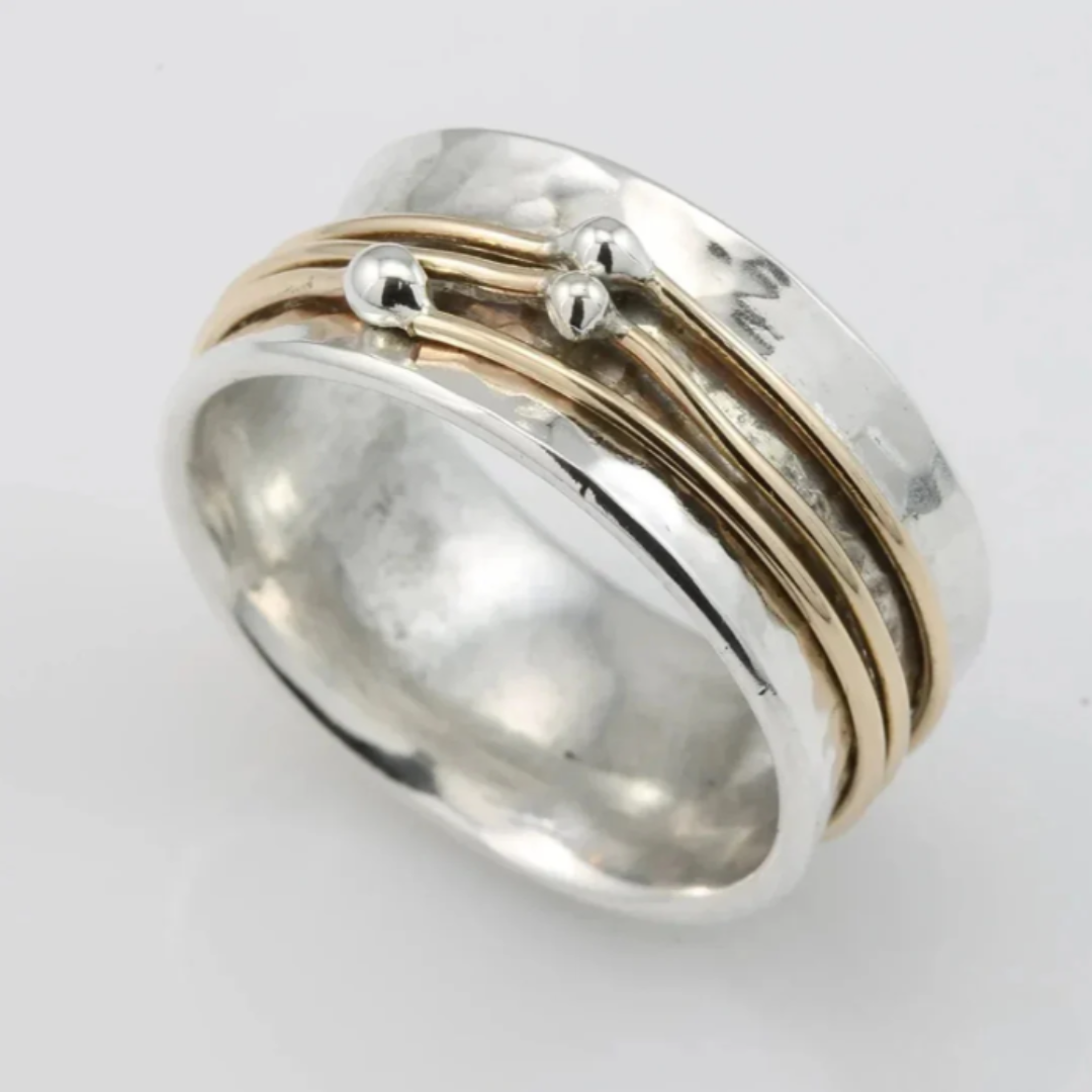 ZADIYA™ | Gold and Silver Layered Ring