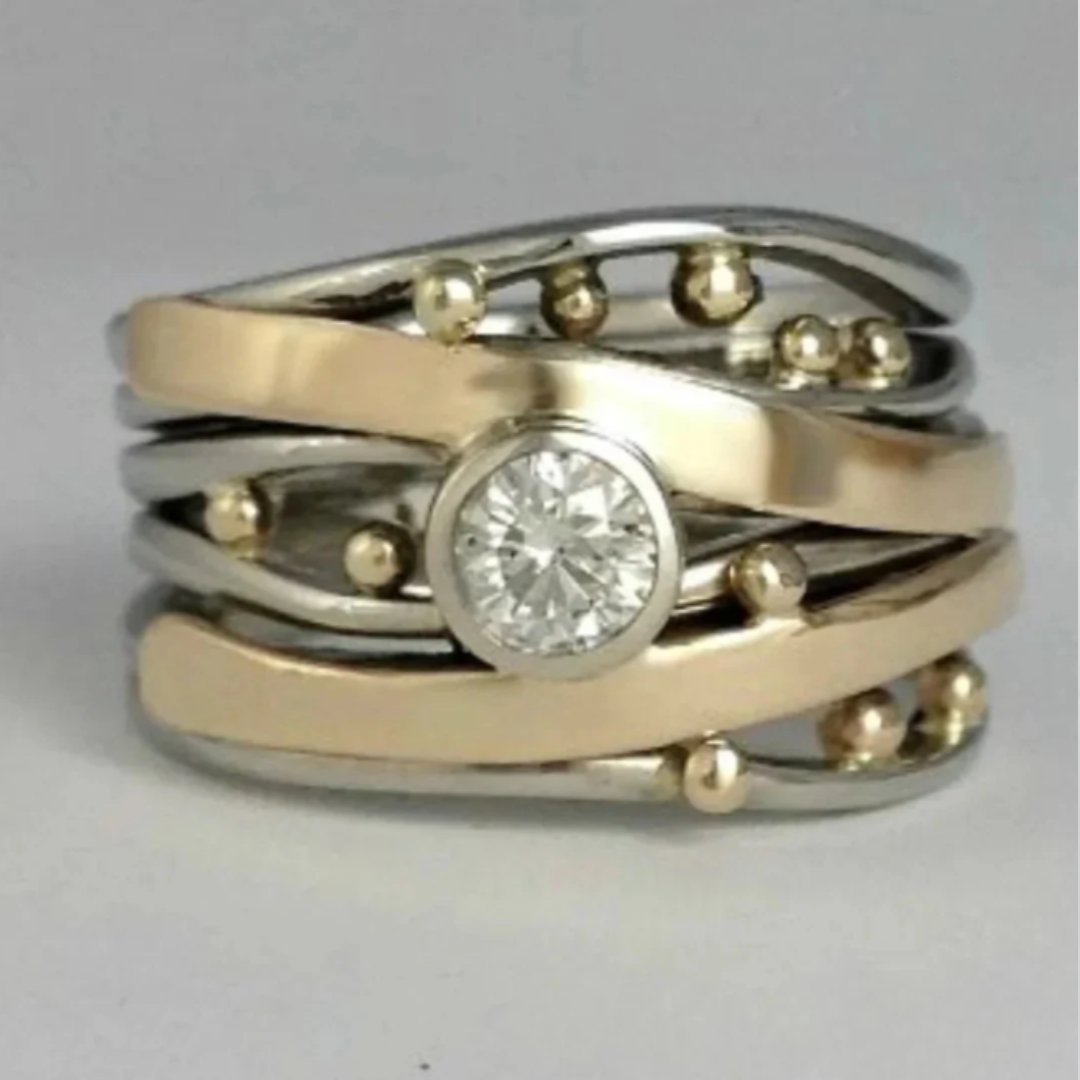 ZADIYA™ | Gold Ring with Cut Zirconia
